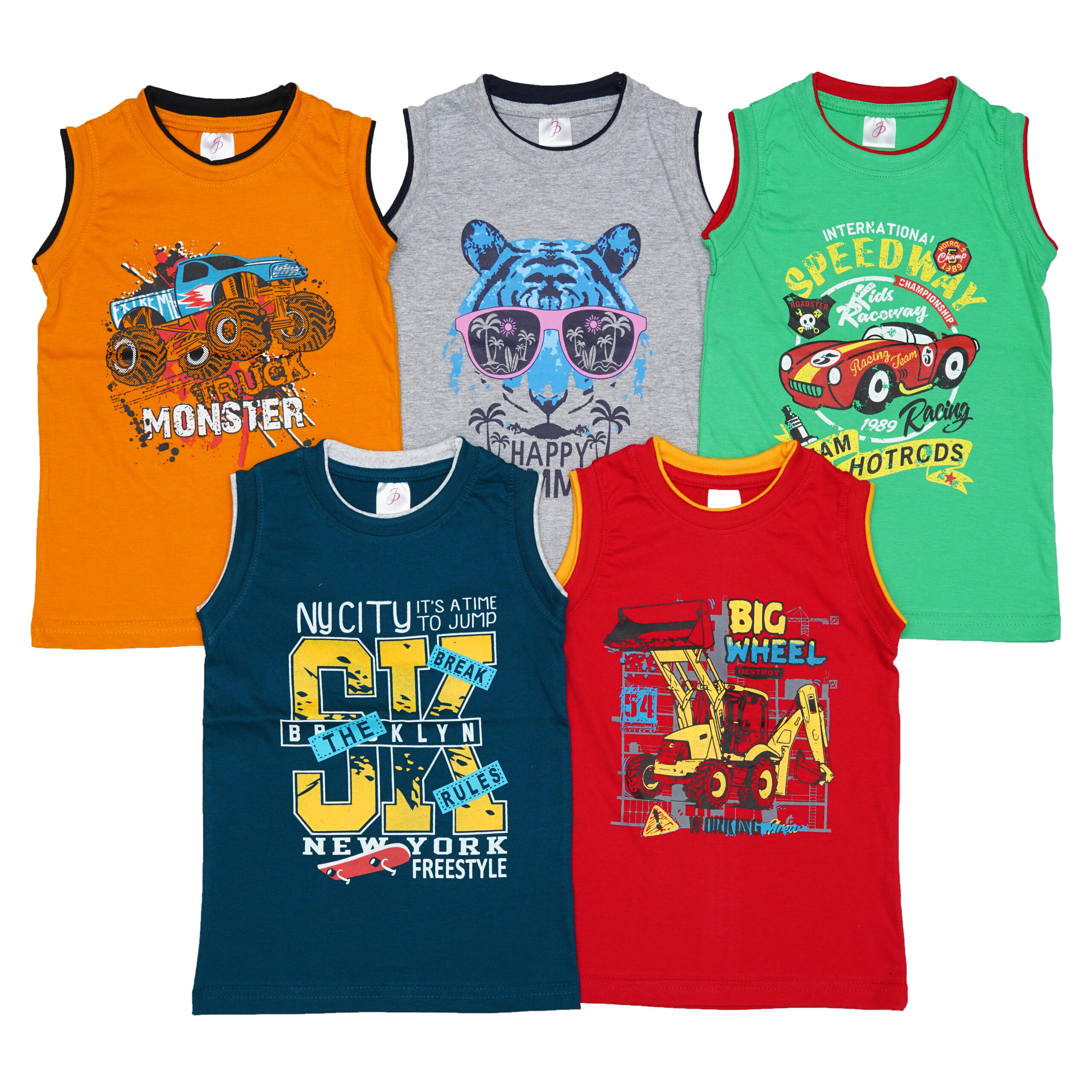 Rs.80 (15PCS Bundle = Rs1200)KIDS SLEEVELESS TOP WITH COLOURFUL PRINT WHOLESALE - Image 6