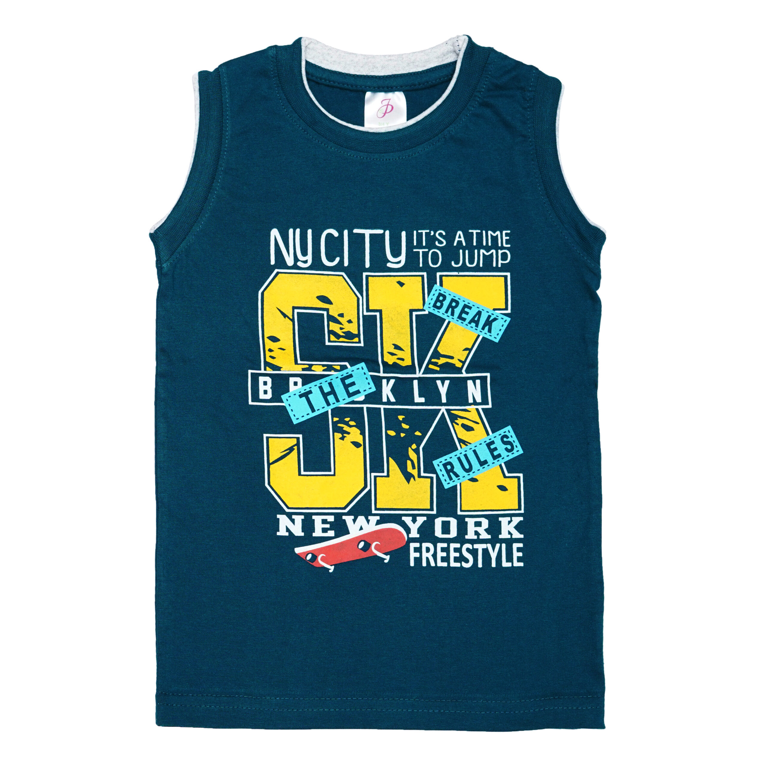 Rs.80 (15PCS Bundle = Rs1200)KIDS SLEEVELESS TOP WITH COLOURFUL PRINT WHOLESALE - Image 4